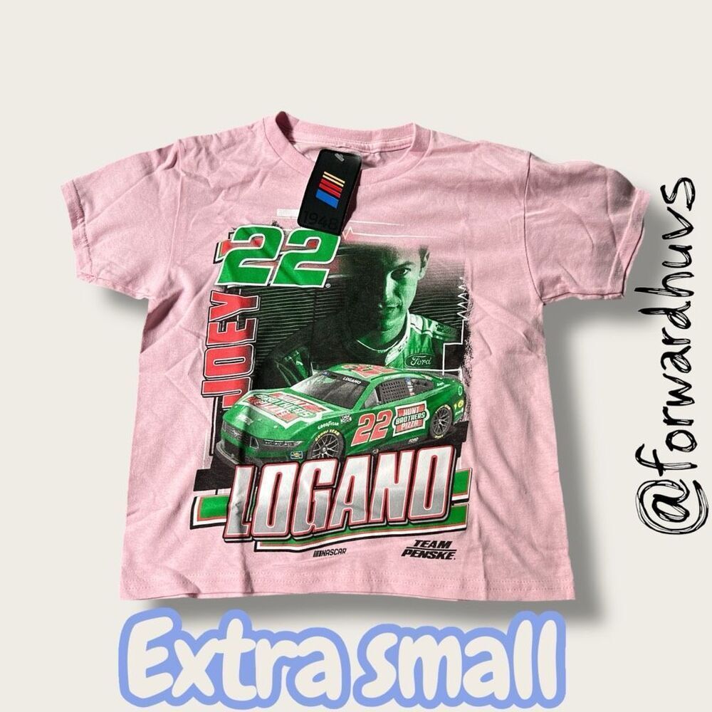 Joey Logano NASCAR Graphic Tee – Youth XS – Pink - With Tags